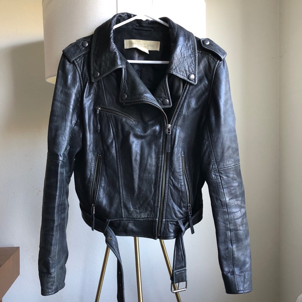 100% leather motorcycle jacket
